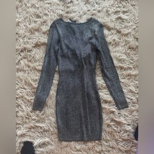 Elegant Gray Long Sleeve Dress